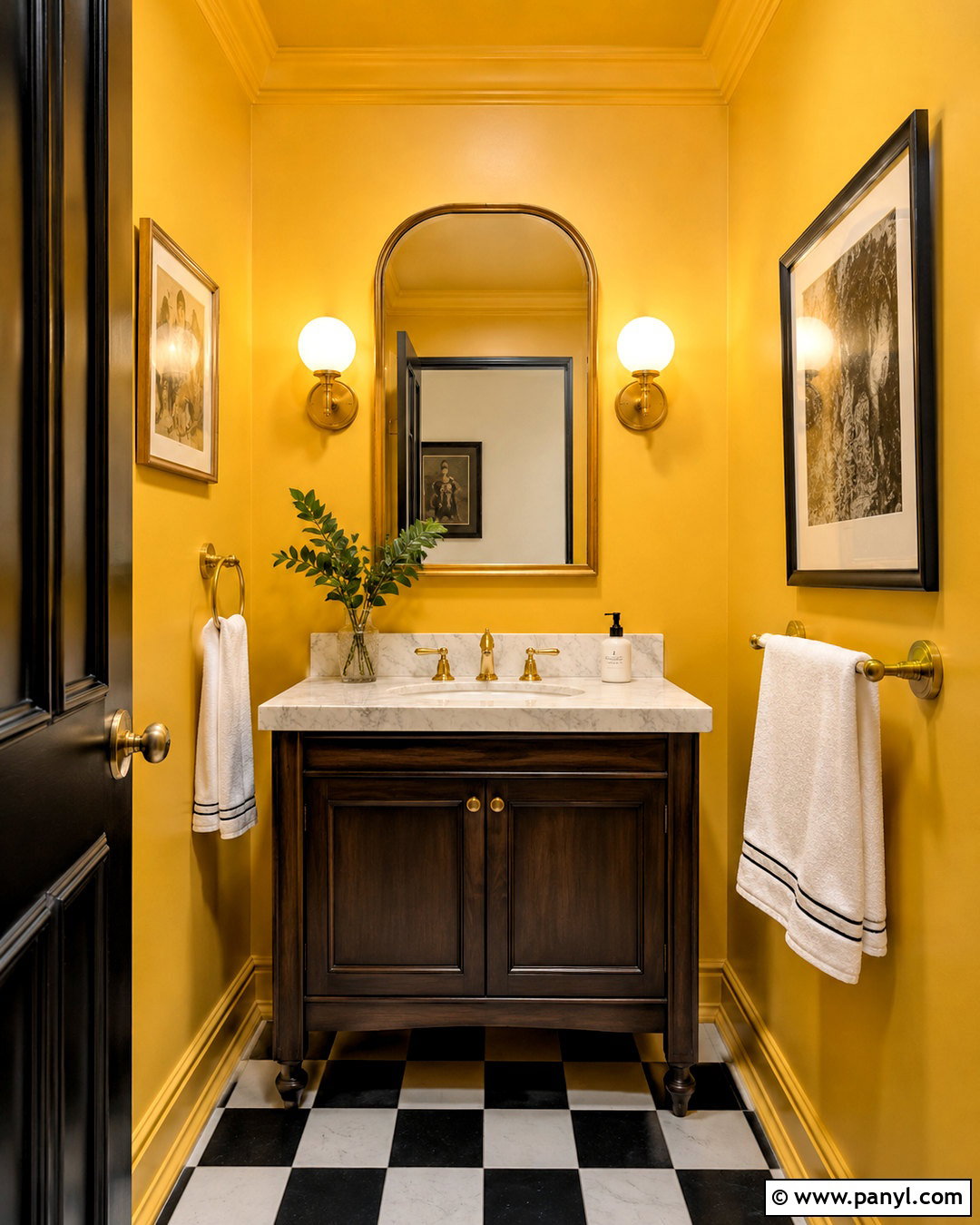 Yellow Powder Room Walls - 35 yellow painted walls