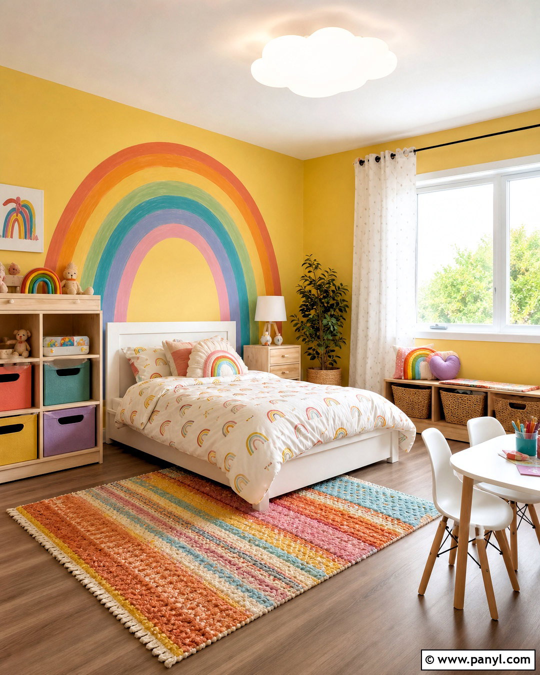 Yellow Rainbow Childrens Bedroom - 20 yellow childrens bedroom ideas