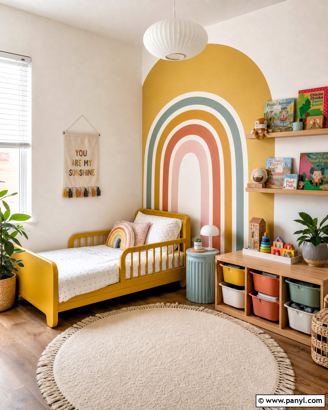 Yellow Rainbow Toddler Room - 20 yellow toddler room ideas