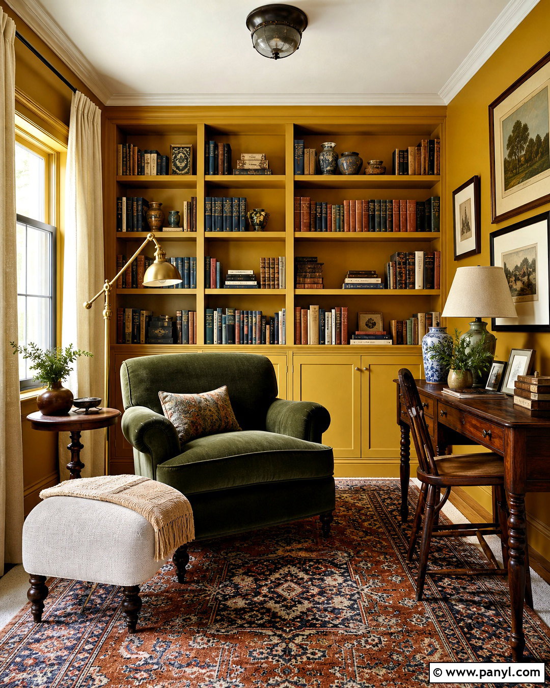 Yellow Reading Room - 20 yellow room aesthetic ideas