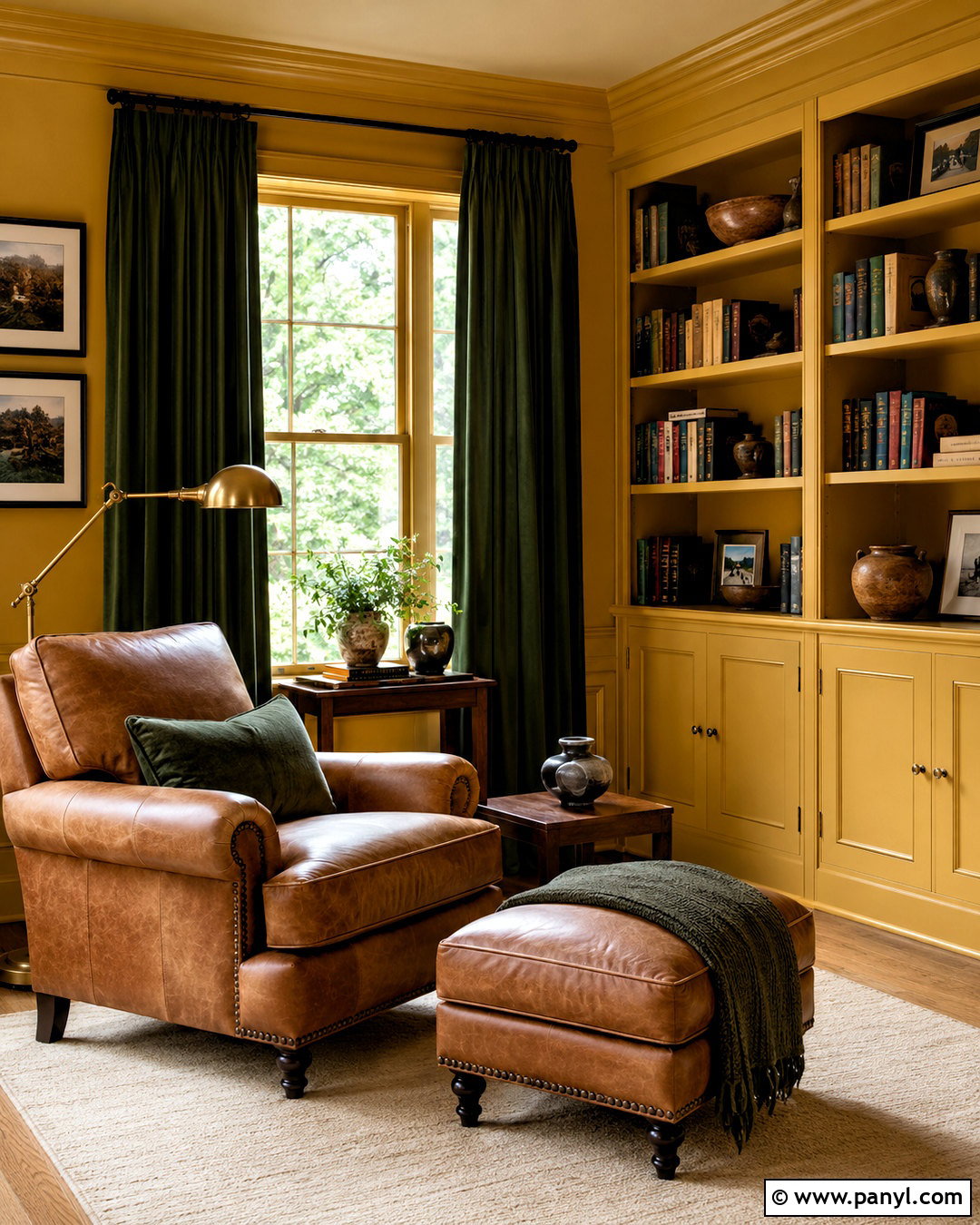 Yellow Reading Room - 35 Yellow Wall Room Ideas
