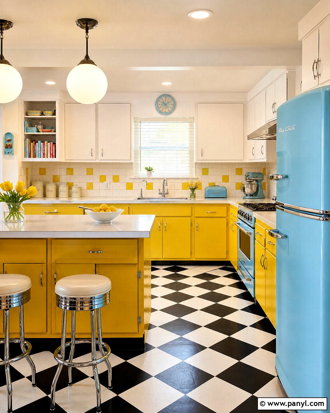 Yellow Retro Kitchen - 20 yellow kitchen ideas