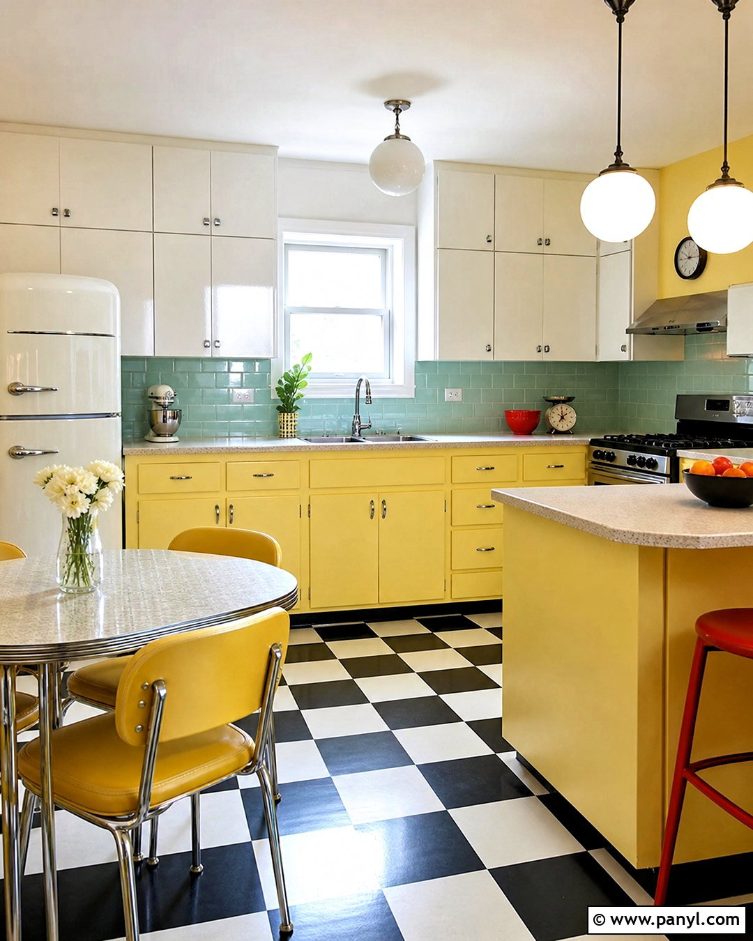 Yellow Retro Kitchen - 20 yellow kitchen decor ideas
