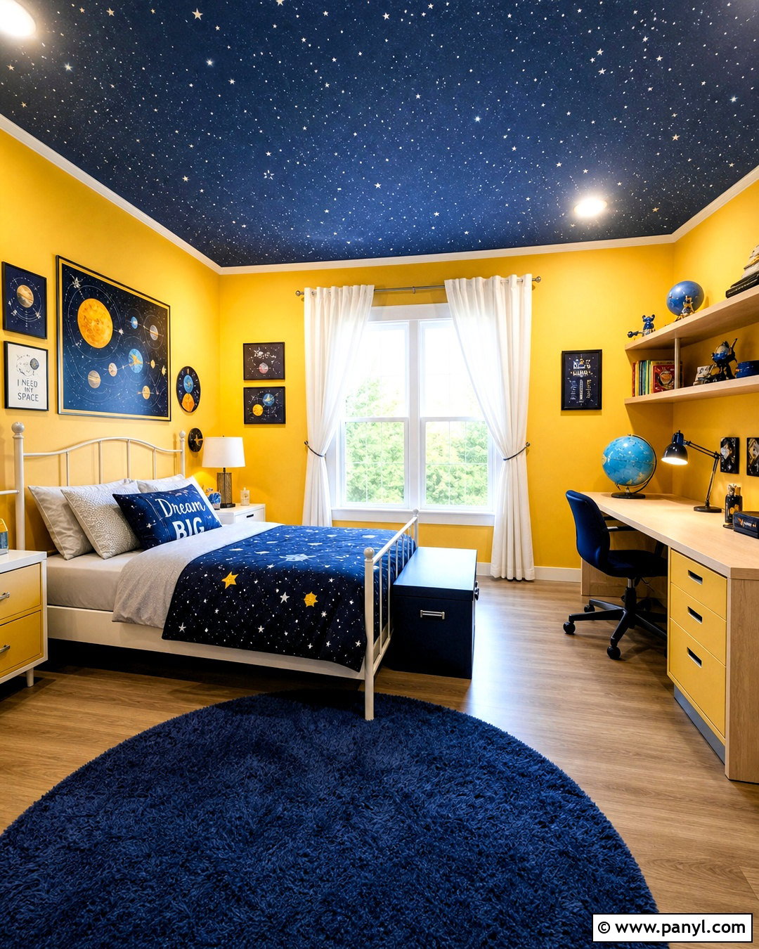 Yellow Space Kids Room - 20 yellow kids rooms