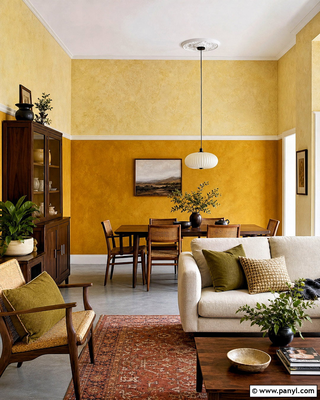 Yellow Two-Tone Textured Wall - 20 yellow wall texture ideas