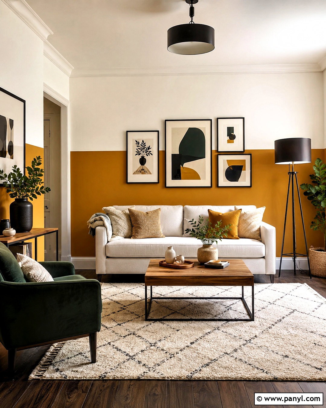 Yellow Two Tone Walls - 35 yellow painted walls