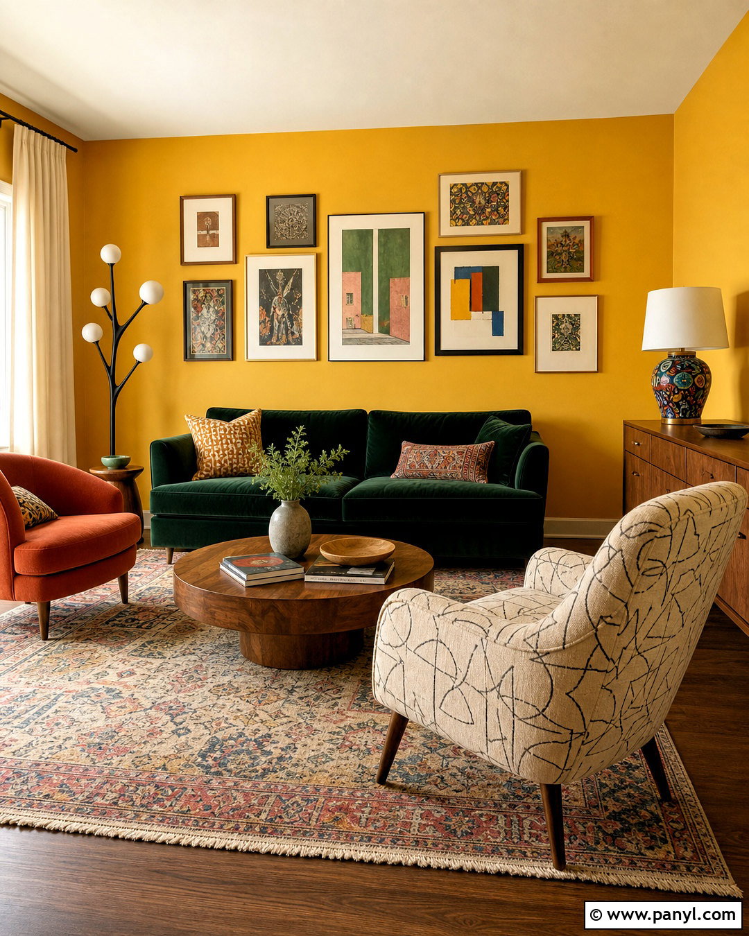 Yellow Wall Eclectic Living Room - 20 yellow wall living room ideas
