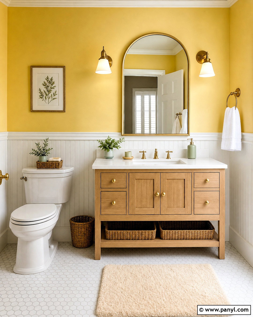 Yellow Wall In A Bathroom - 20 yellow wall decor ideas