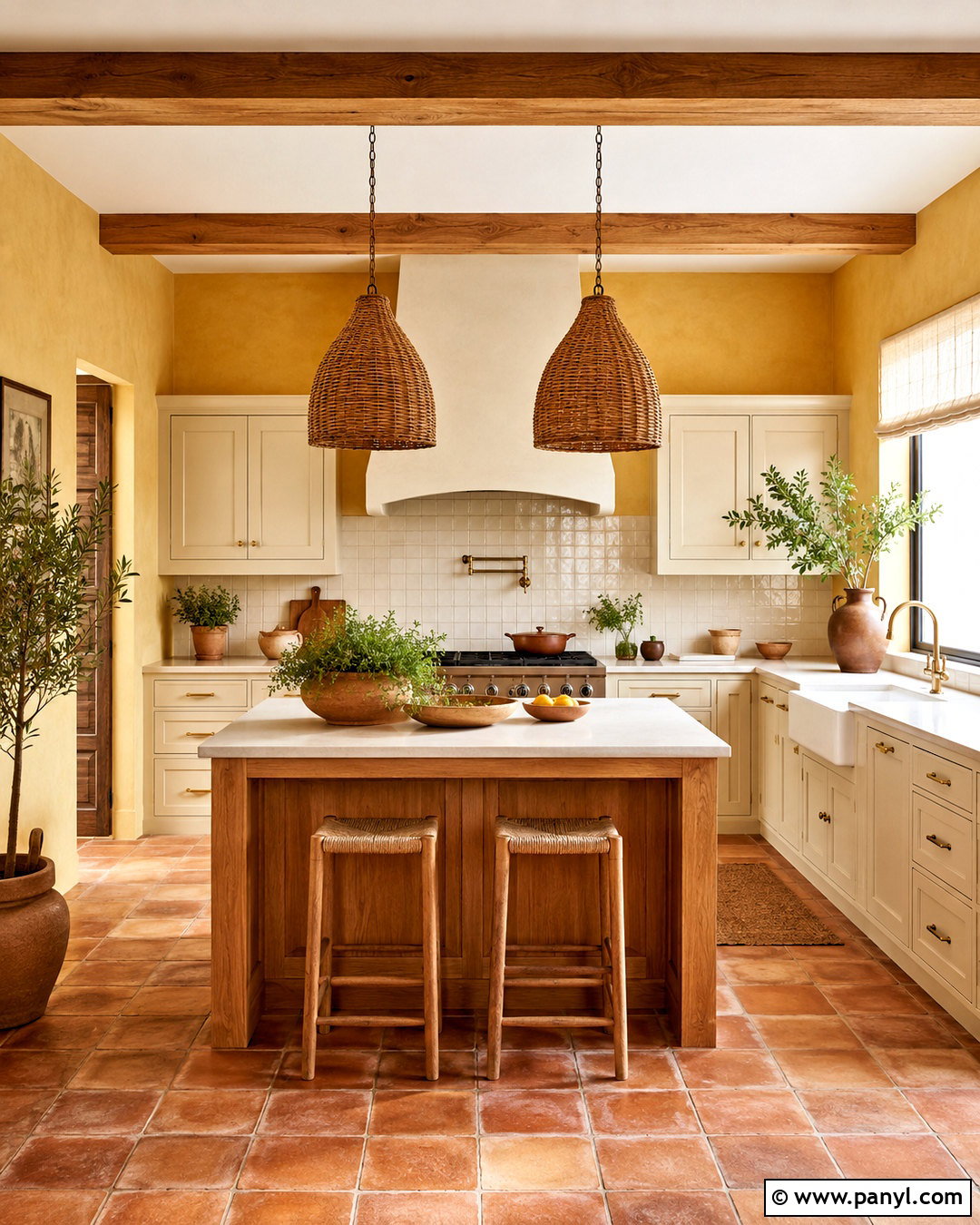 Yellow Wall Kitchen With Terracotta Floors - 20 Yellow Wall Kitchen Style Ideas