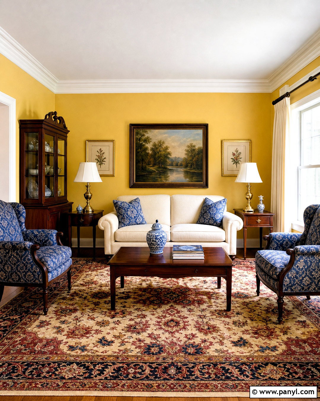 Yellow Wall Traditional Living Room - 20 yellow wall living room ideas