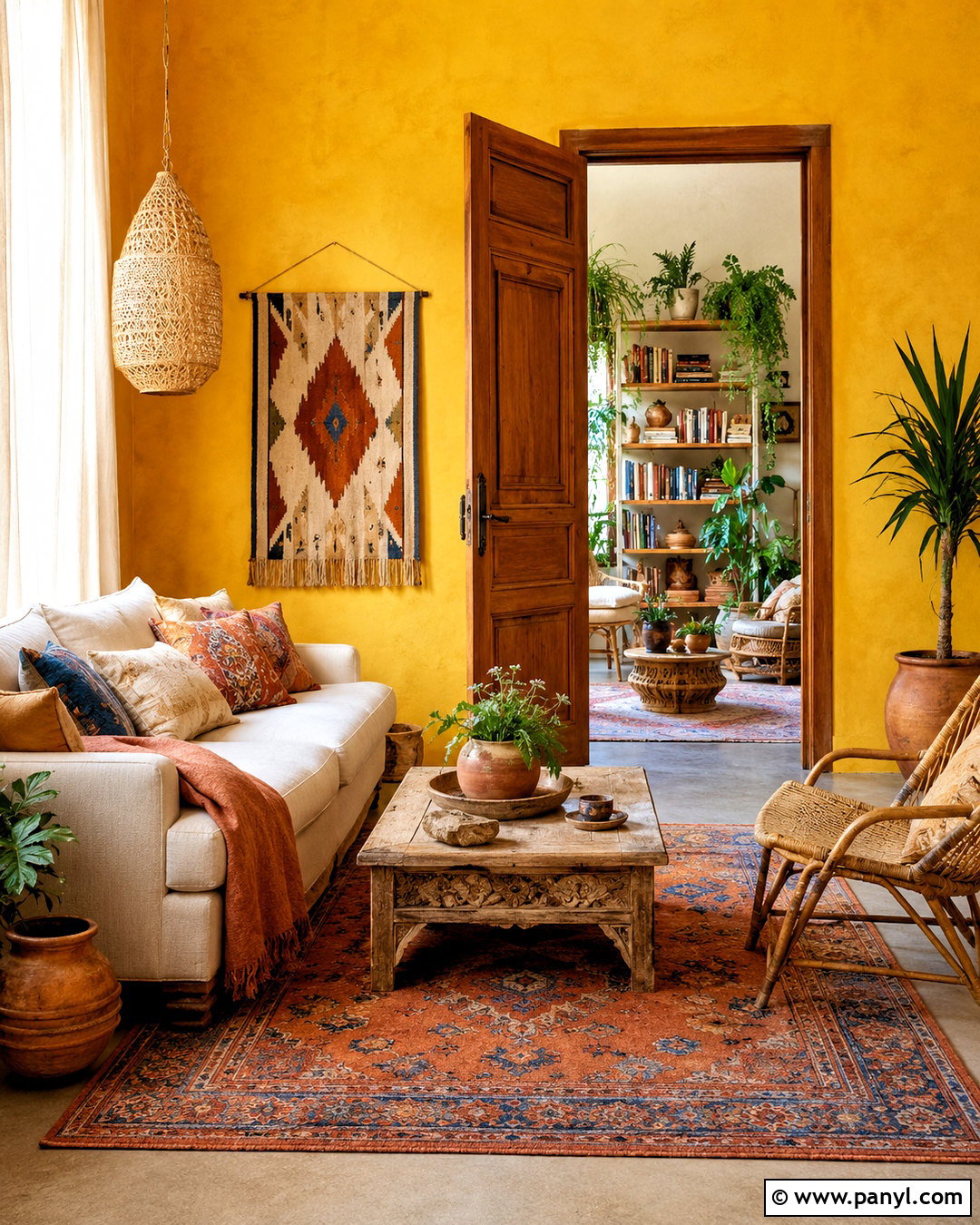 Yellow Wall With Boho Open Door - 20 Yellow Wall With Open Door Ideas