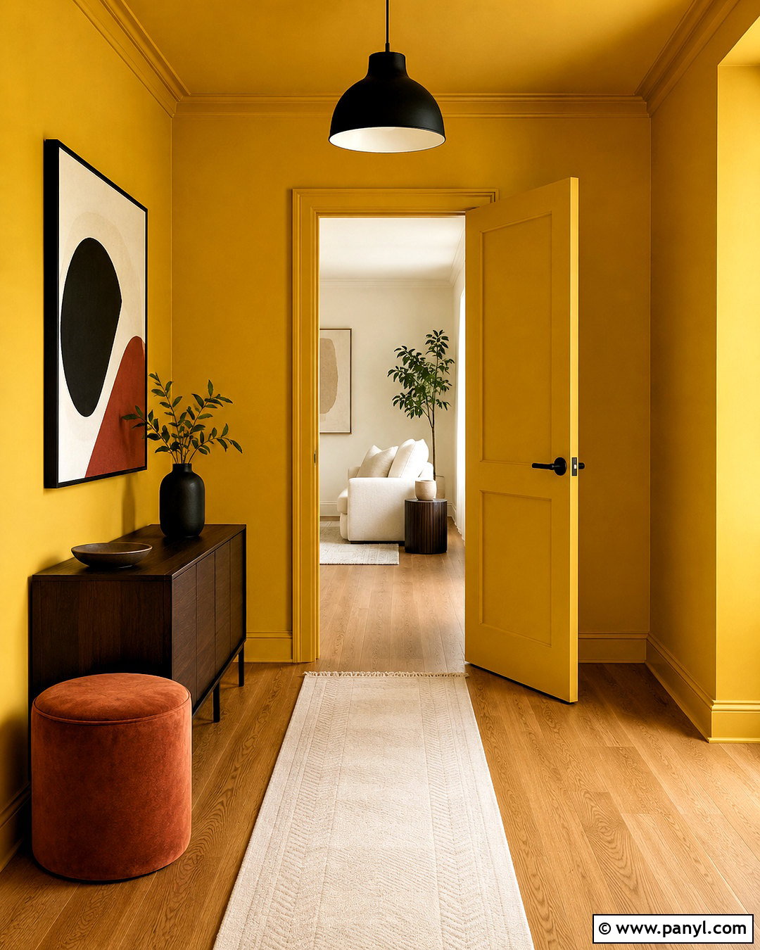 Yellow Wall With Color Drenched Open Door - 20 Yellow Wall With Open Door Ideas