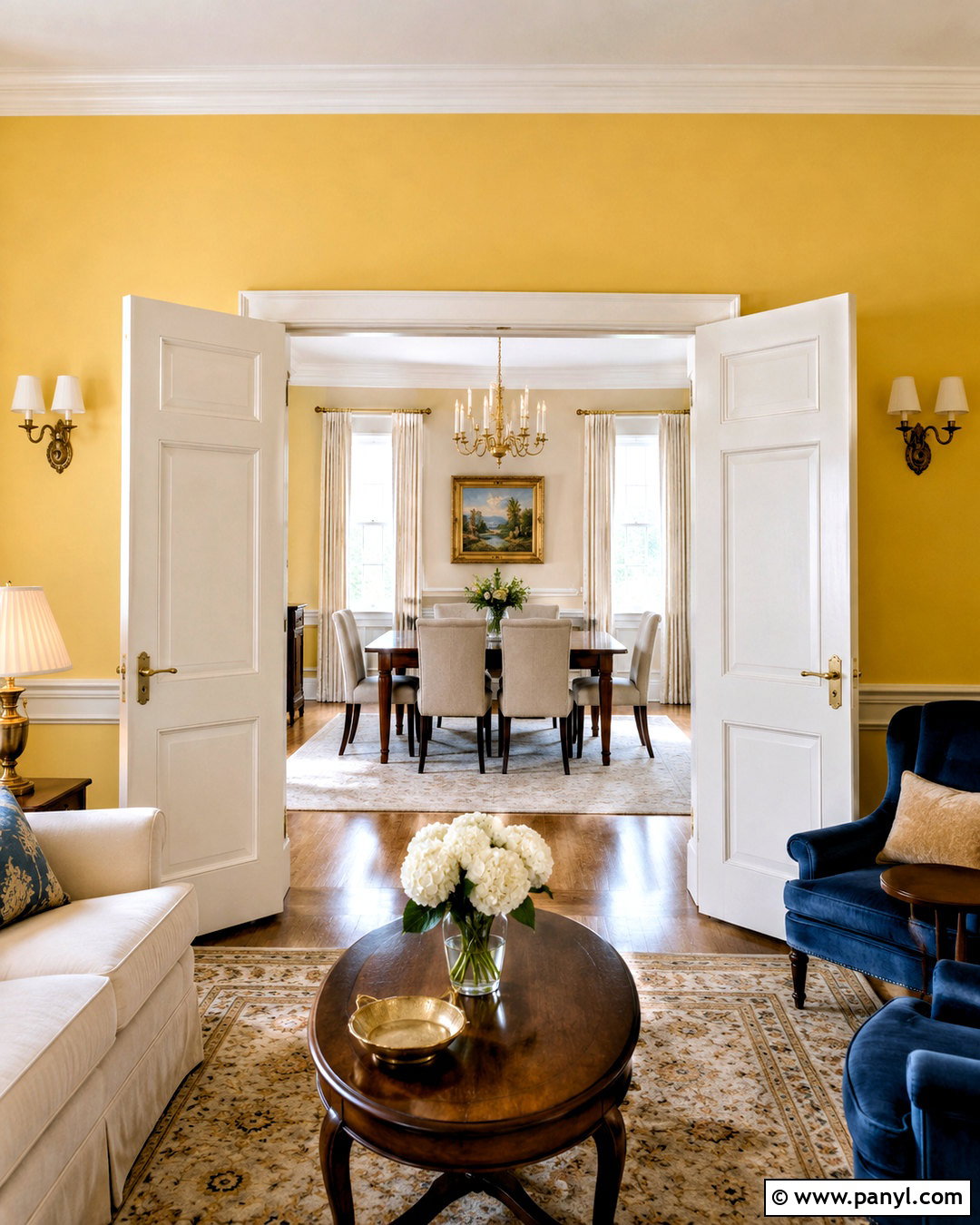Yellow Wall With Double Open Door - 20 Yellow Wall With Open Door Ideas