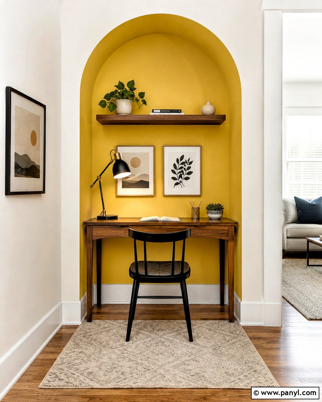 Yellow Wall With Painted Arch - 35 yellow painted walls