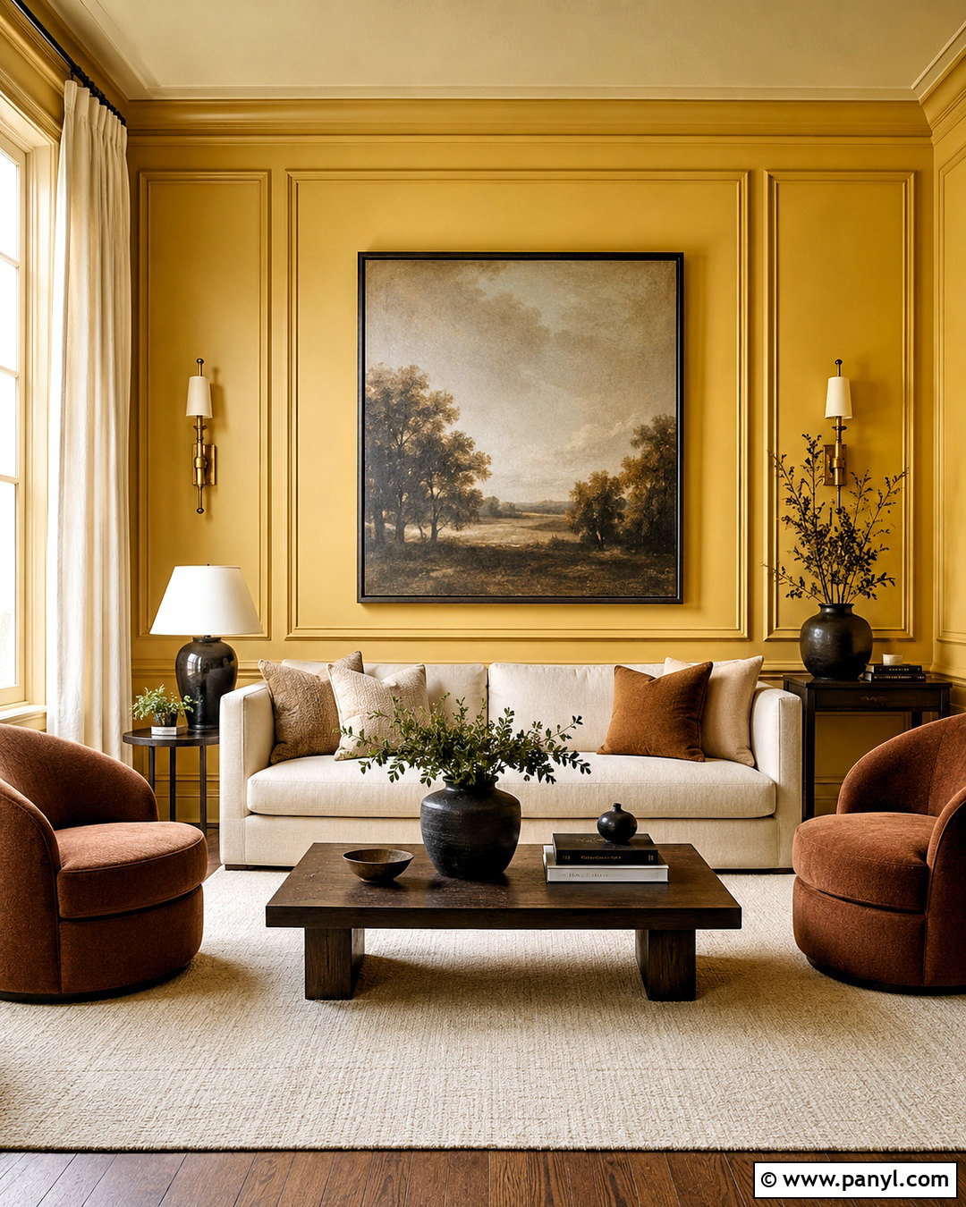 Yellow Wall With Painted Paneling - 35 Yellow Wall Room Ideas
