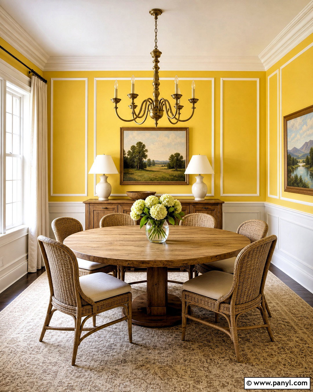 Yellow Wall With White Paneling - 20 yellow wall decor ideas