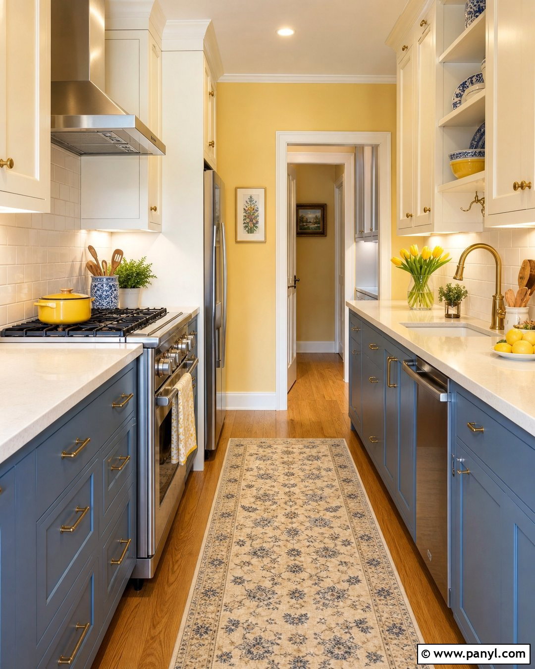 Yellow Walls In A Galley Kitchen - 30 Yellow Walls Kitchen Ideas