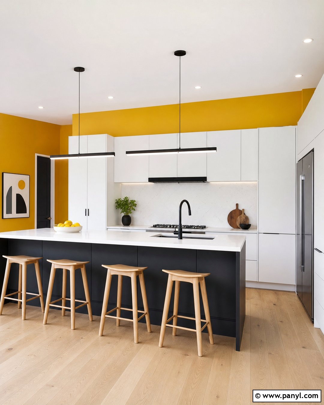 Yellow Walls In A Modern Kitchen - 30 Yellow Walls Kitchen Ideas