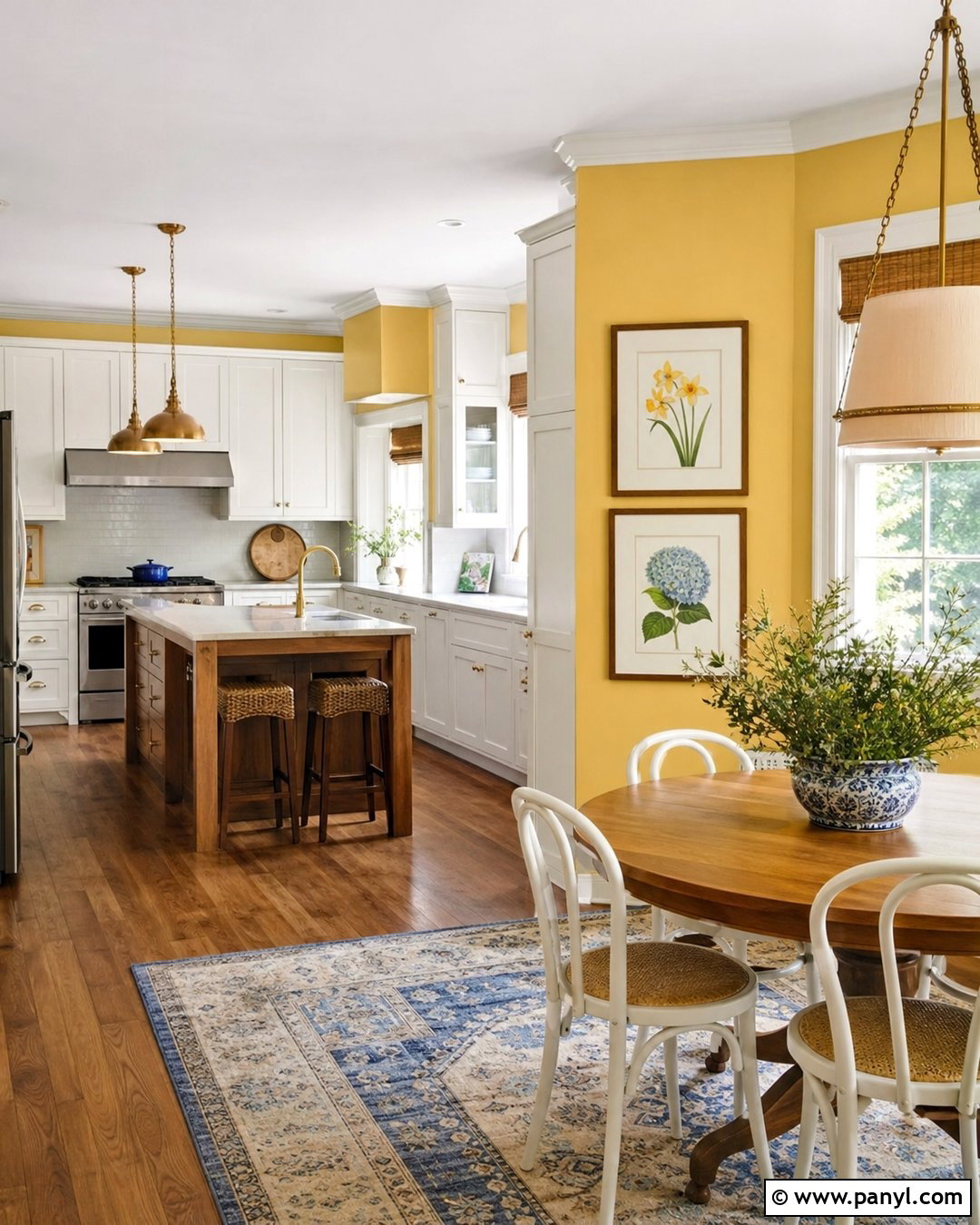 Yellow Walls In An Eat-In Kitchen - 30 Kitchen Yellow Walls