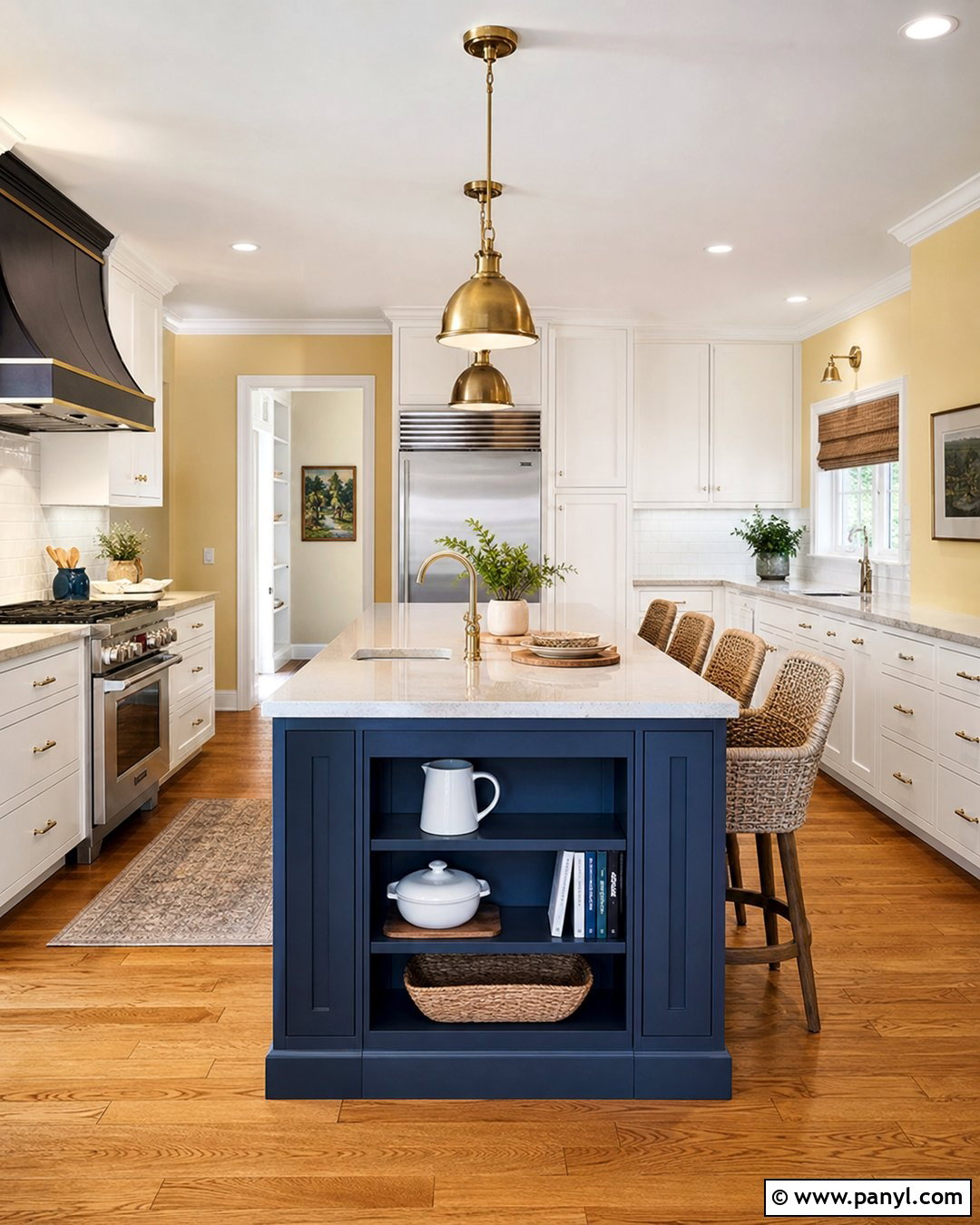Yellow Walls With A Kitchen Island - 30 Yellow Walls Kitchen Ideas