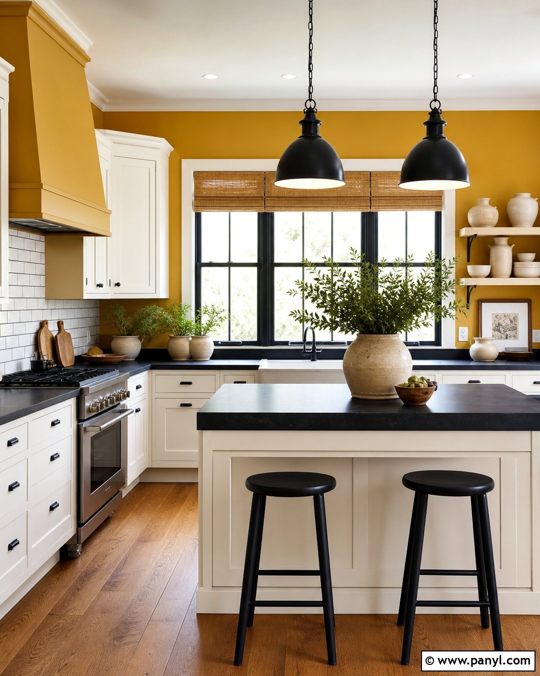 Yellow Walls With Black Countertops - 30 Yellow Walls Kitchen Ideas