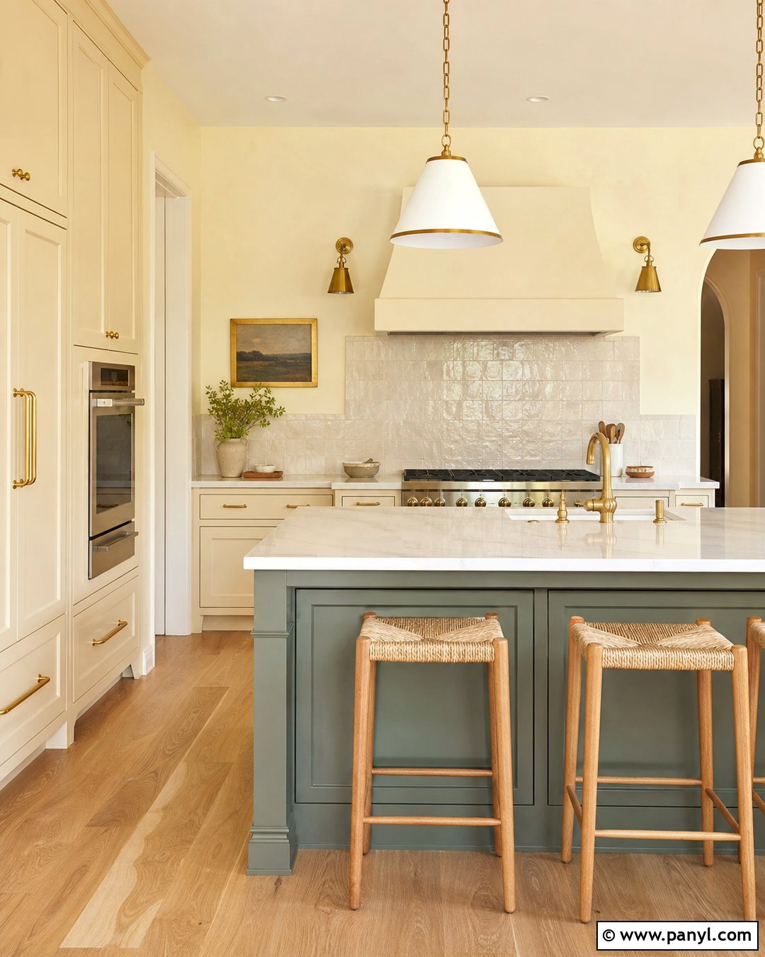 Yellow Walls With Brass Accents - 30 Yellow Walls Kitchen Ideas