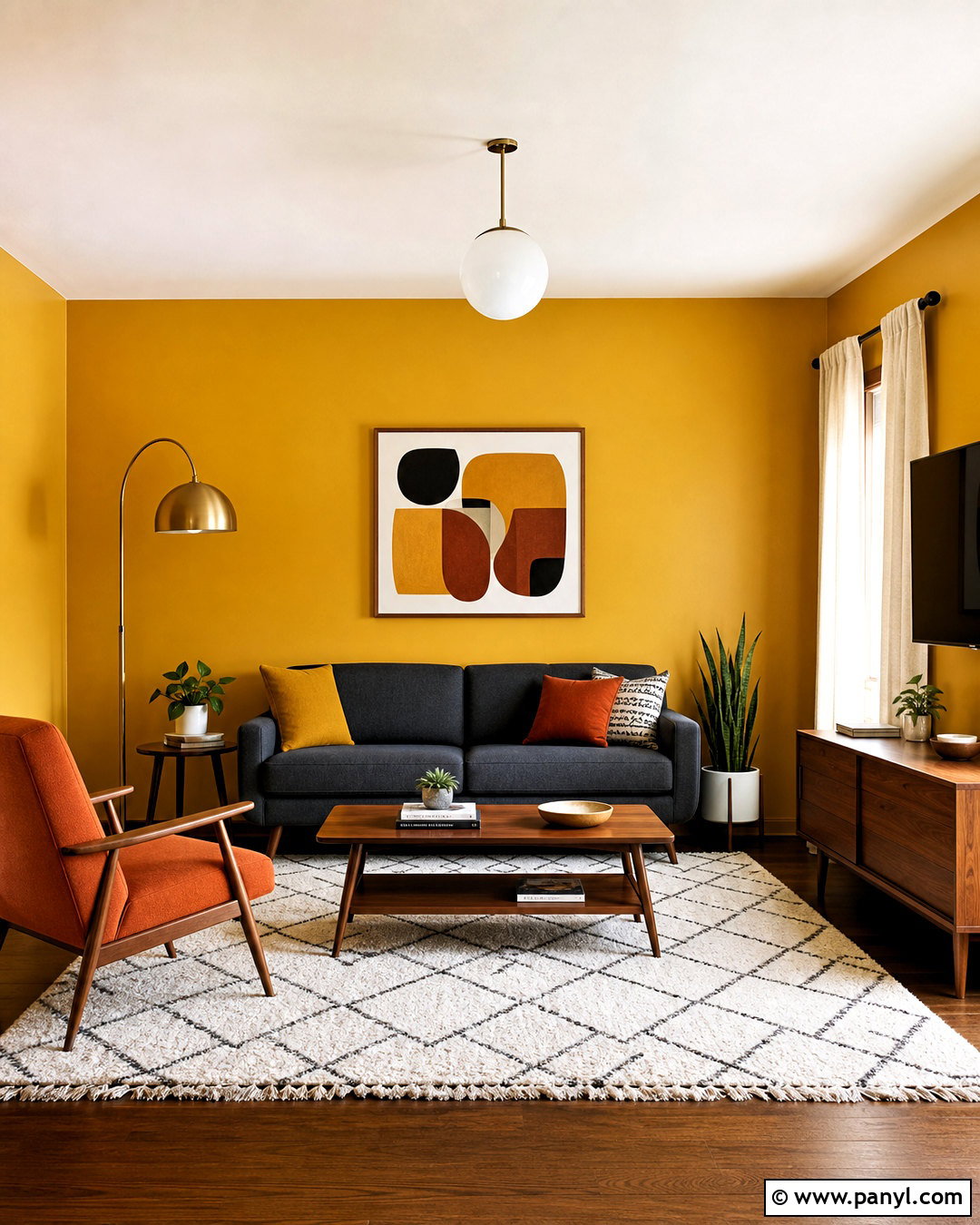 Yellow Walls With Midcentury Modern Furniture - 20 home decor inspiration yellow walls