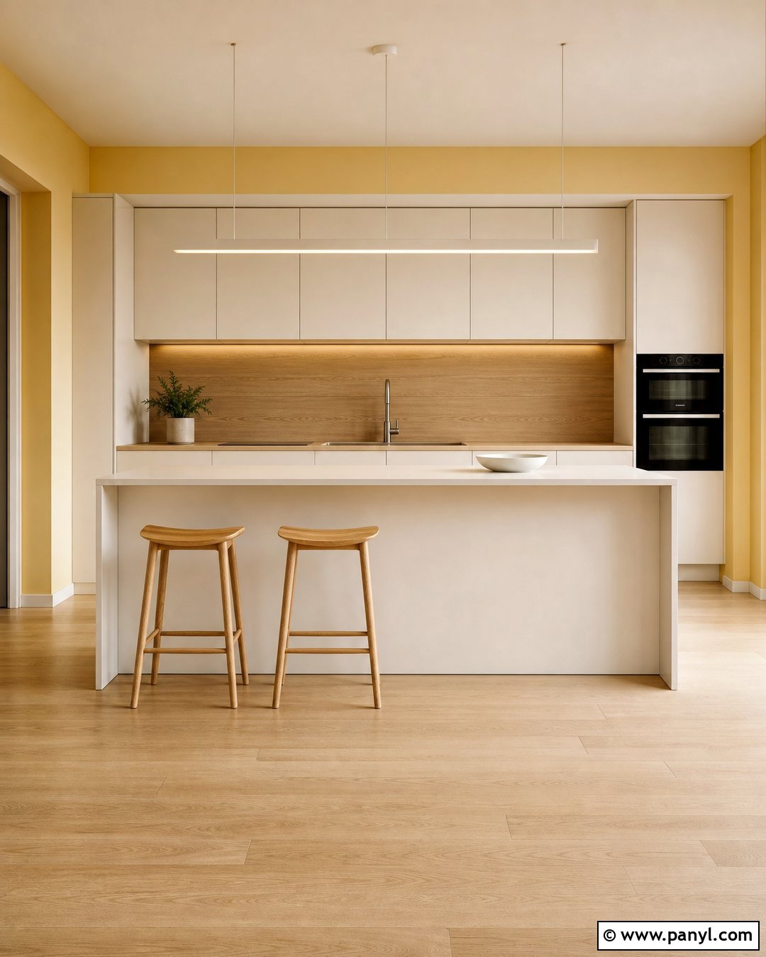 Yellow Walls With Minimalist Kitchen Island - 20 Modern Kitchen With Island And Yellow Walls