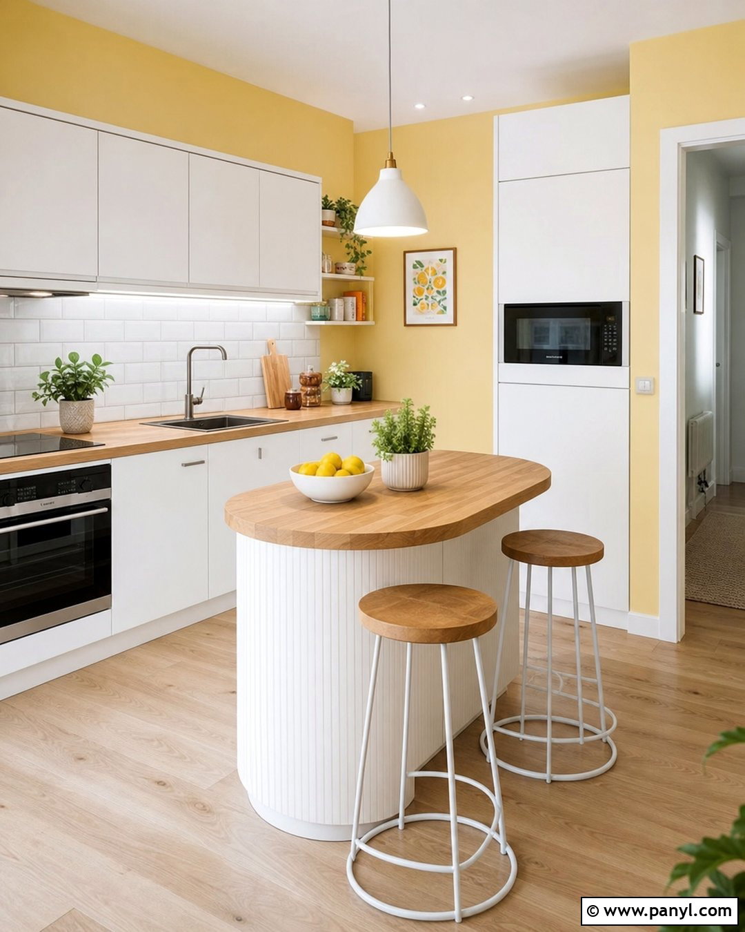 Yellow Walls With Small Kitchen Island - 20 Modern Kitchen With Island And Yellow Walls