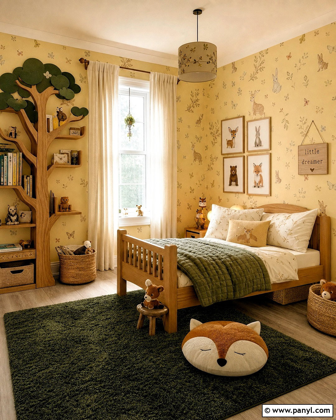 Yellow Woodland Toddler Room - 20 yellow toddler room ideas