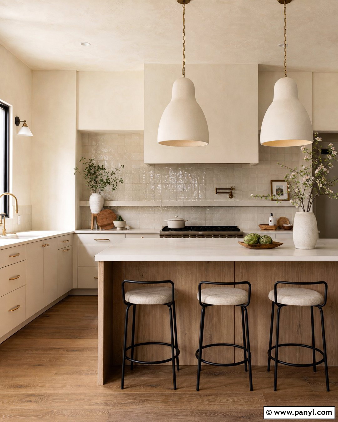 Zellige Backsplash With Alabaster Walls And White Cabinets - 25 Alabaster Walls With White Cabinets