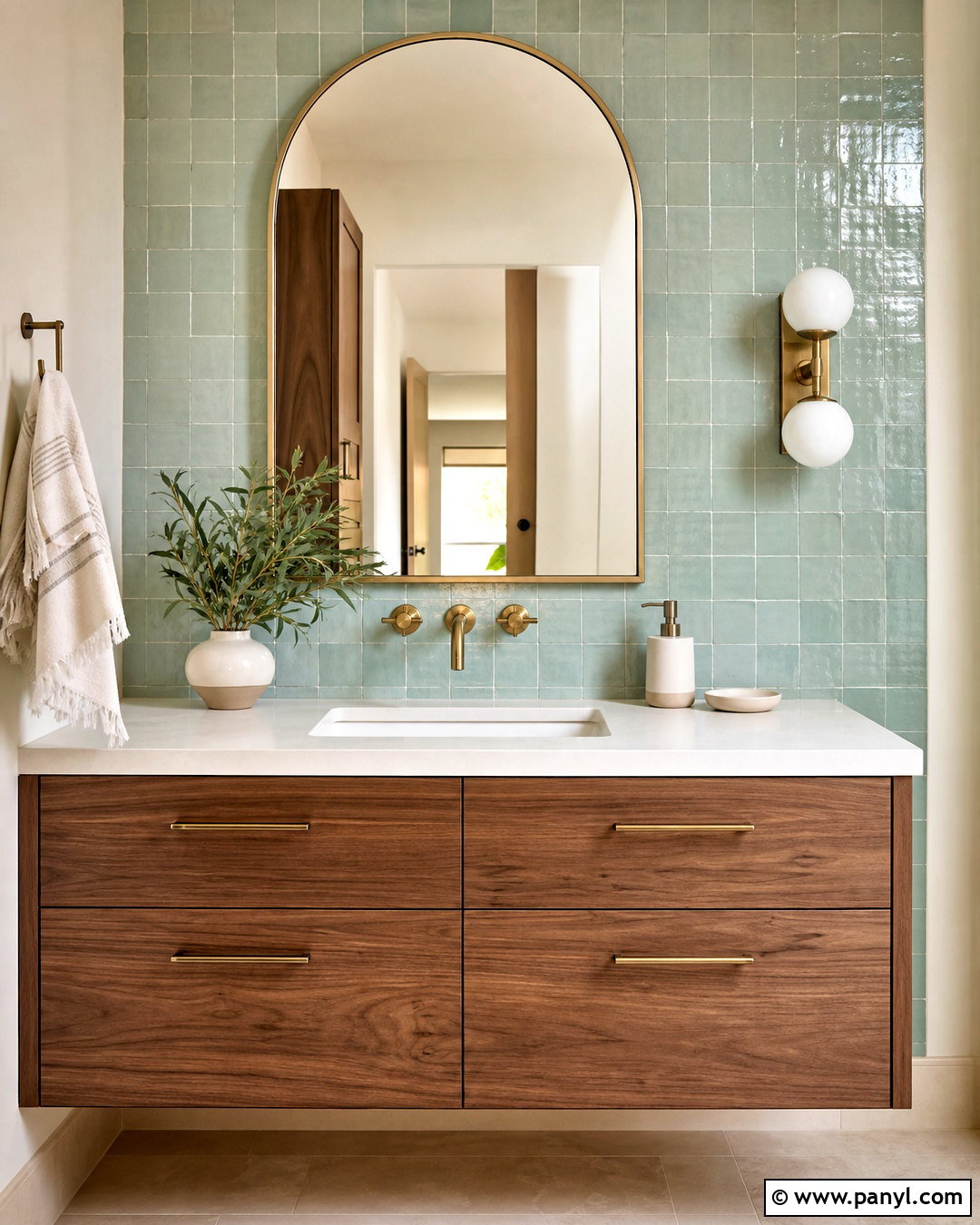 Zellige Tile Bathroom Feature Wall - 20 bathroom feature wall ideas